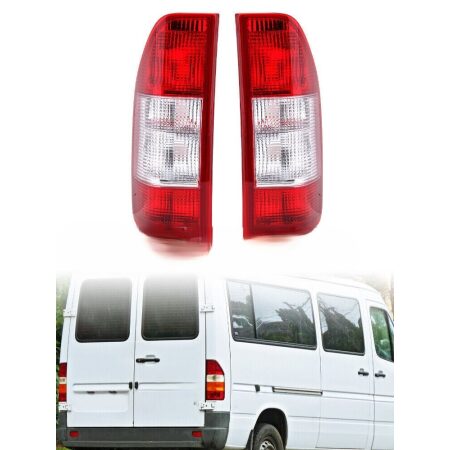 Pair LH + RH Rear Tail Lights Lamps for Sprinter 1996- 2006 Euro Red Clear
