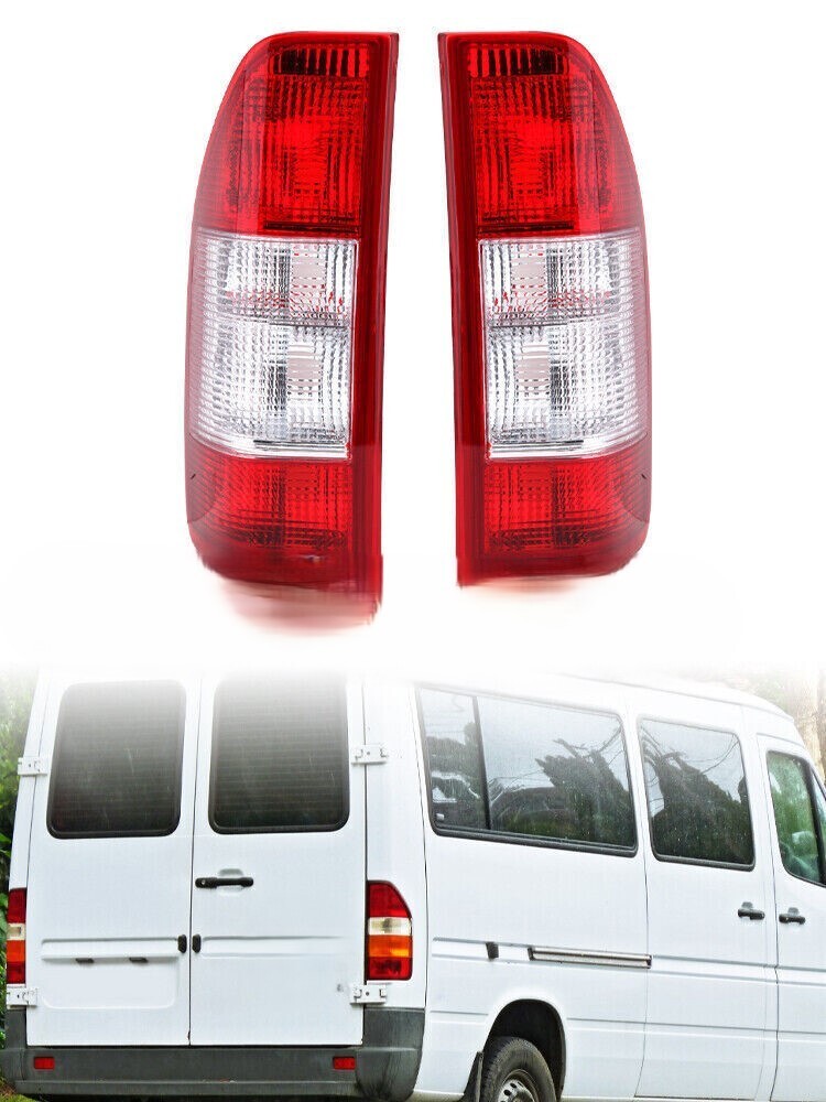 Pair LH + RH Rear Tail Lights Lamps for Sprinter 1996- 2006 Euro Red Clear