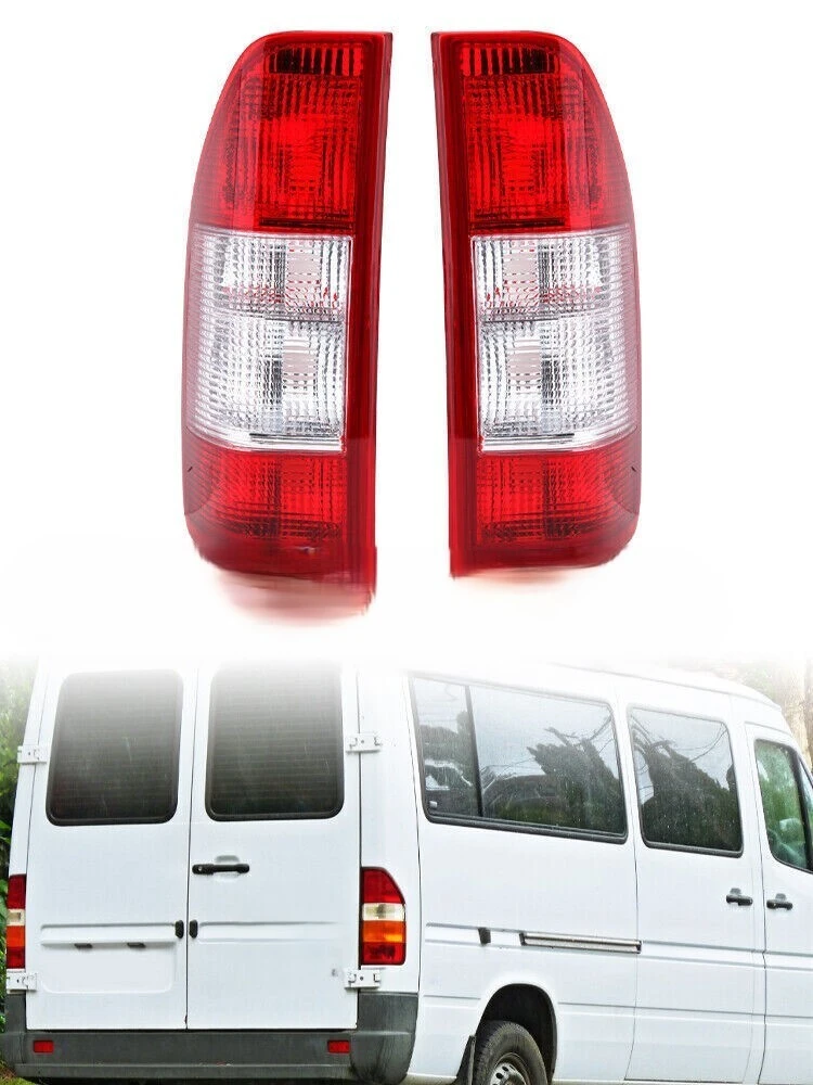 Pair LH + RH Rear Tail Lights Lamps for Sprinter 1996- 2006 Euro Red Clear