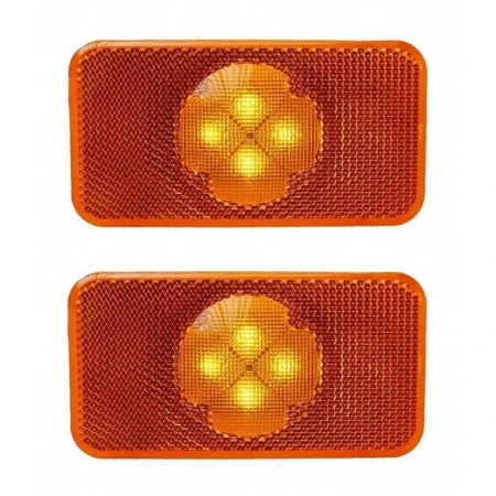 Orange 4 LED Side Marker Lights Lamps specific for Volvo FM FH FL truck 2 pieces
