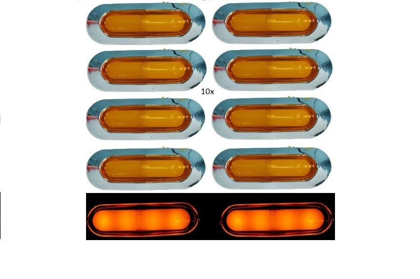 2pcs LED 24V Side Marker Indicator Lights  for Truck Chassis Lorry Van Trailer