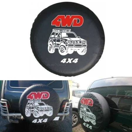 PU Leather 15" Universal Spare Wheel  Protector case Tire Tyre Soft Cover 4WD