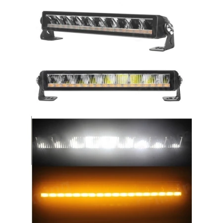 2 x LED Combo SPOT BLITZ Bar 5 Functions White Amber 34cm 12" Camion Truck Lorry