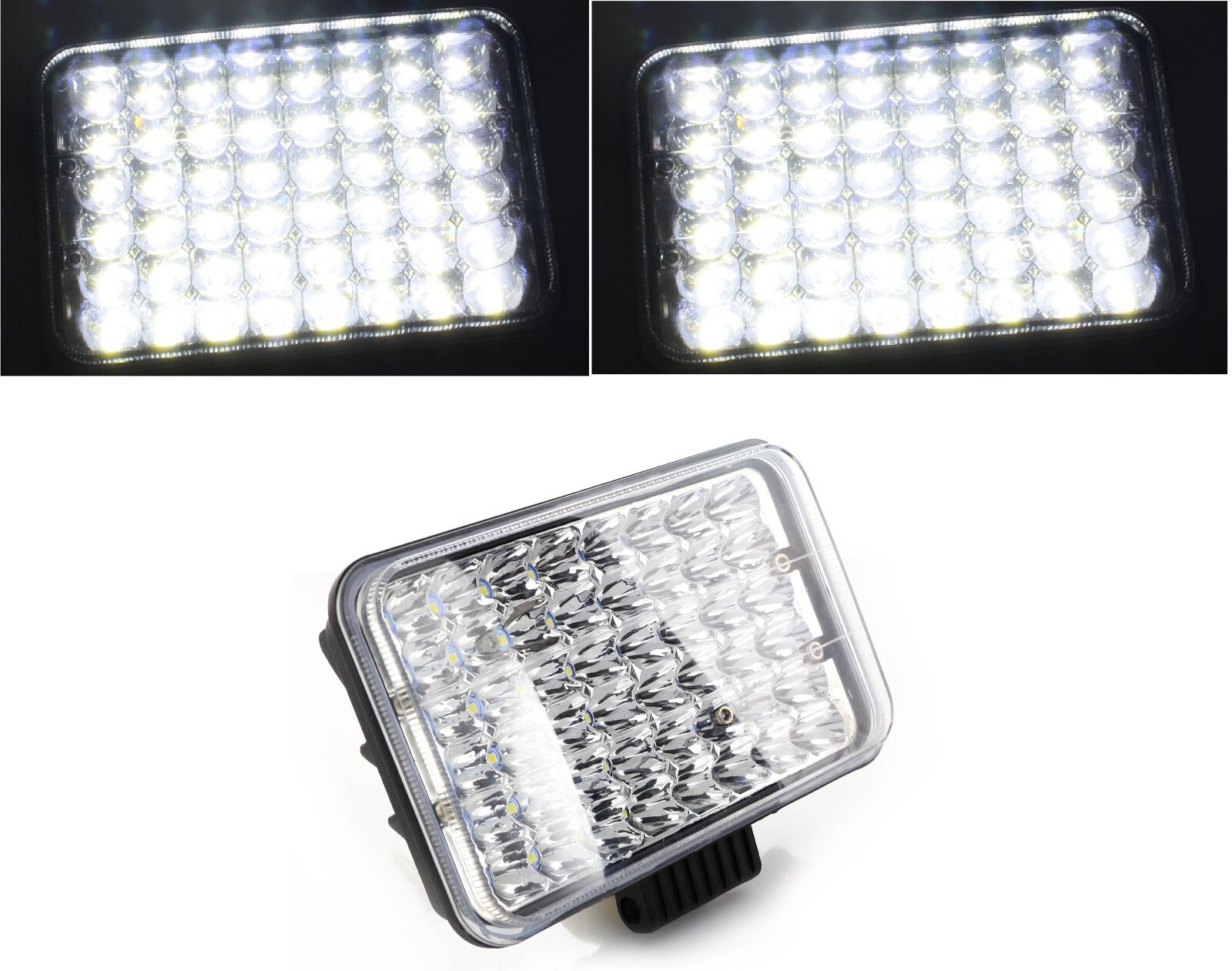 DRL LED Lights Pair 48W High Low Spot Beam Aluminum Housing 10-30V