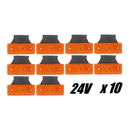 24V Orange Front Side Marker Lights X10 Truck Trailer Bus Camper Van w bracket