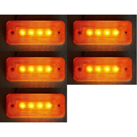 5x 12V LED Amber Orange Side Marker Board Lights Trailer Truck Van Bus Camper