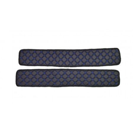 Black with Blue Stitches Eco Leather Under Seat Covers for Volvo FH 2021+ trucks