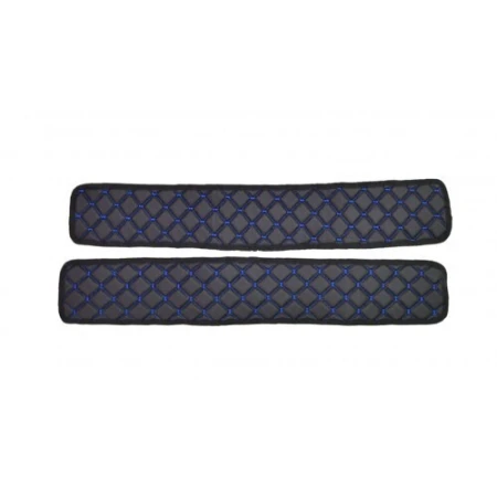 Black with Blue Stitches Eco Leather Under Seat Covers for Volvo FH 2021+ trucks