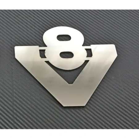 1x Big Polished Stainless Steel Metal V8 Badge Sign Decoration for Trucks