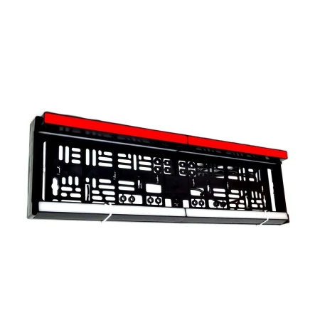 Red+White 12-24V LED License Plate Number Frame Reverse Tail Light Car Van Bus