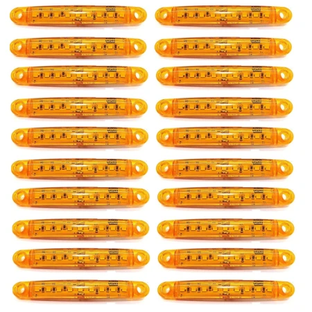 20x 9 LEDs ORANGE 24V Side Marker Lights for Truck Bus Lorry Tipper Trailer