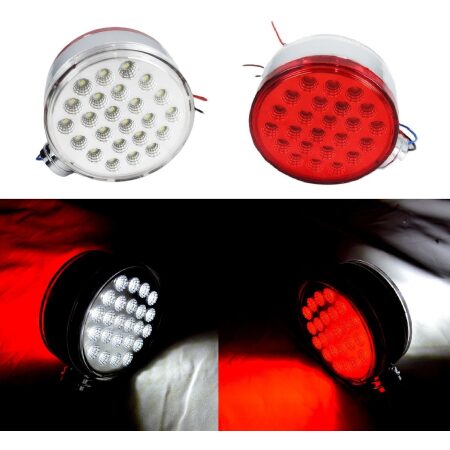 2 x 12V 24V White Red LED Side Marker Roof Lights Van Scania Volvo DAF MAN