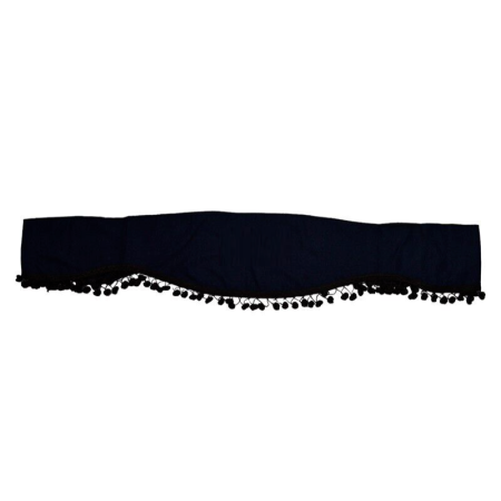 Black Front Window Curtain Plush Velvet Black Tassels for DAF trucks sunshade