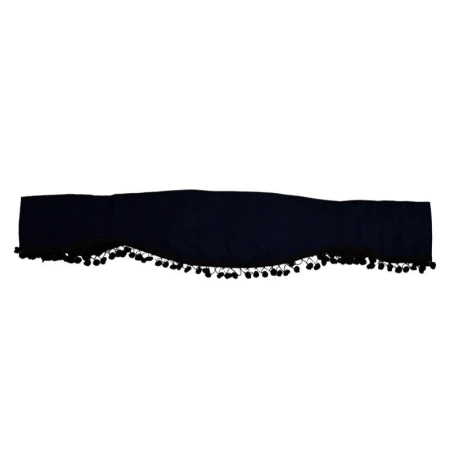 Black Front Window Curtain Plush Velvet Black Tassels for DAF trucks sunshade