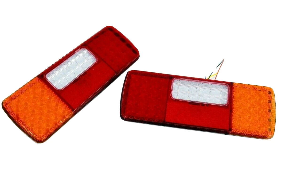 2 pcs 67 LEDs Rear Brake Reverse Lights 12V 6 Functions Fog Lamps Truck Trailer