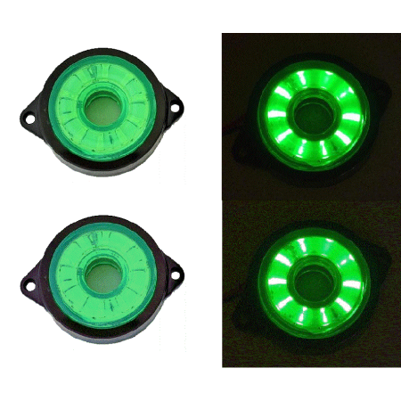 4 x 24V LEDs Rotating Green Side Indicator Marker Lights for Scania Volvo Trucks