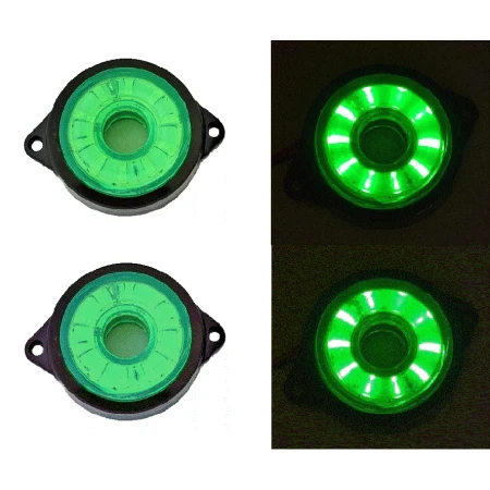 4 x 24V LEDs Rotating Green Side Indicator Marker Lights for Scania Volvo Trucks