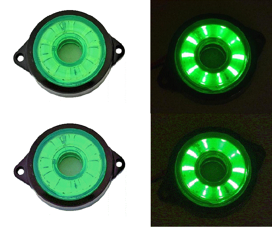 4 x 24V LEDs Rotating Green Side Indicator Marker Lights for Scania Volvo Trucks
