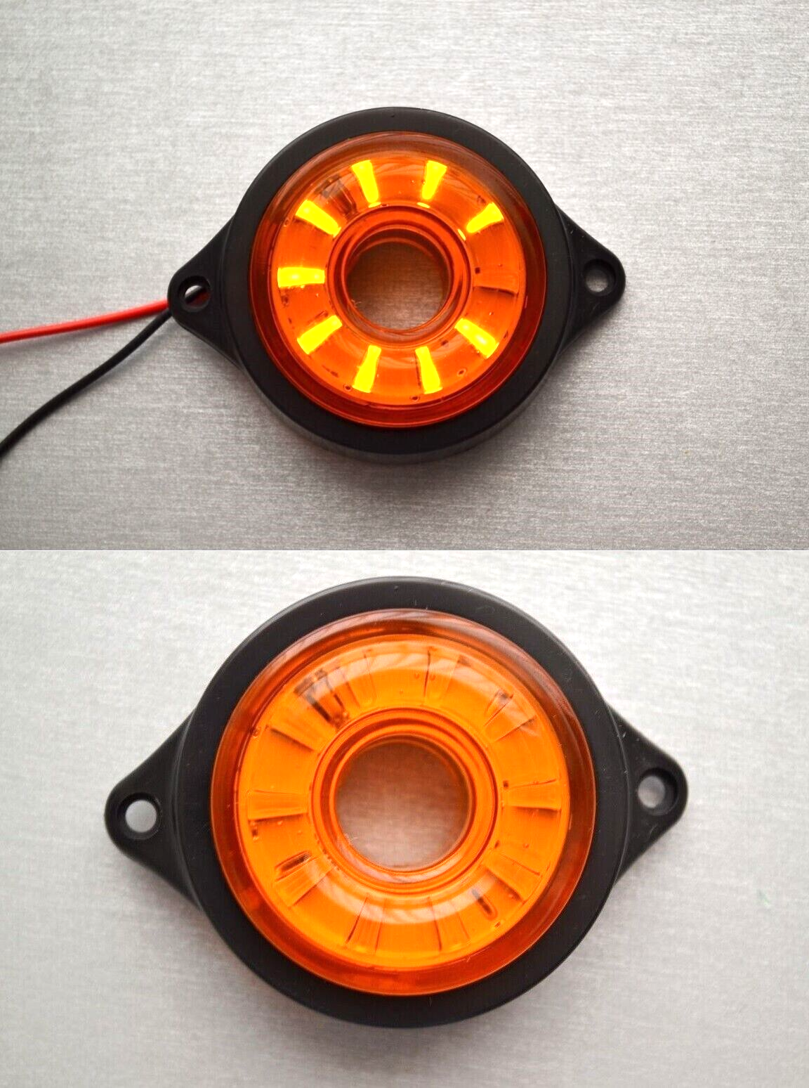 2x 24V LED Running Amber 10 LEDs Side Marker Lights Truck Trailer Van Lorry