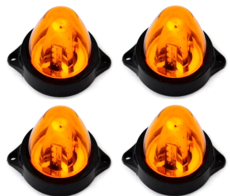 4 x 12V LED Amber Rotating Spinning Side Marker Lamps for Scania DAF MAN Renault