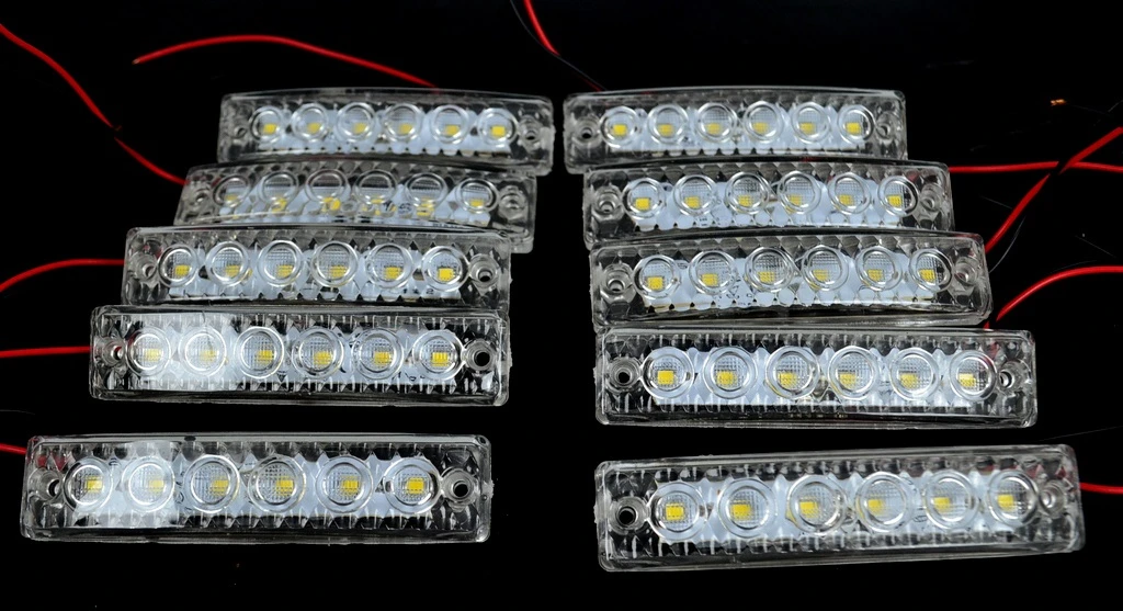 Set of 10x White 24V LED Front Position Marker Lights for Scania MAN DAF Iveco