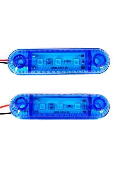 2 x 12V LED BLUE Side Marker Lights Truck Lorry Van Camper Bus Pickup Caravan