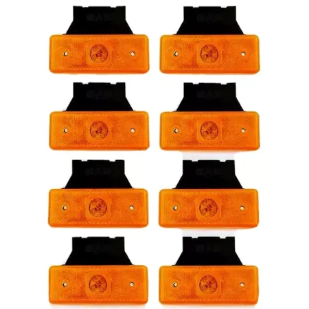 8 pcs 24V 4 LED Side Marker Orange Amber Lights for Iveco Mercedes Fiat Renault