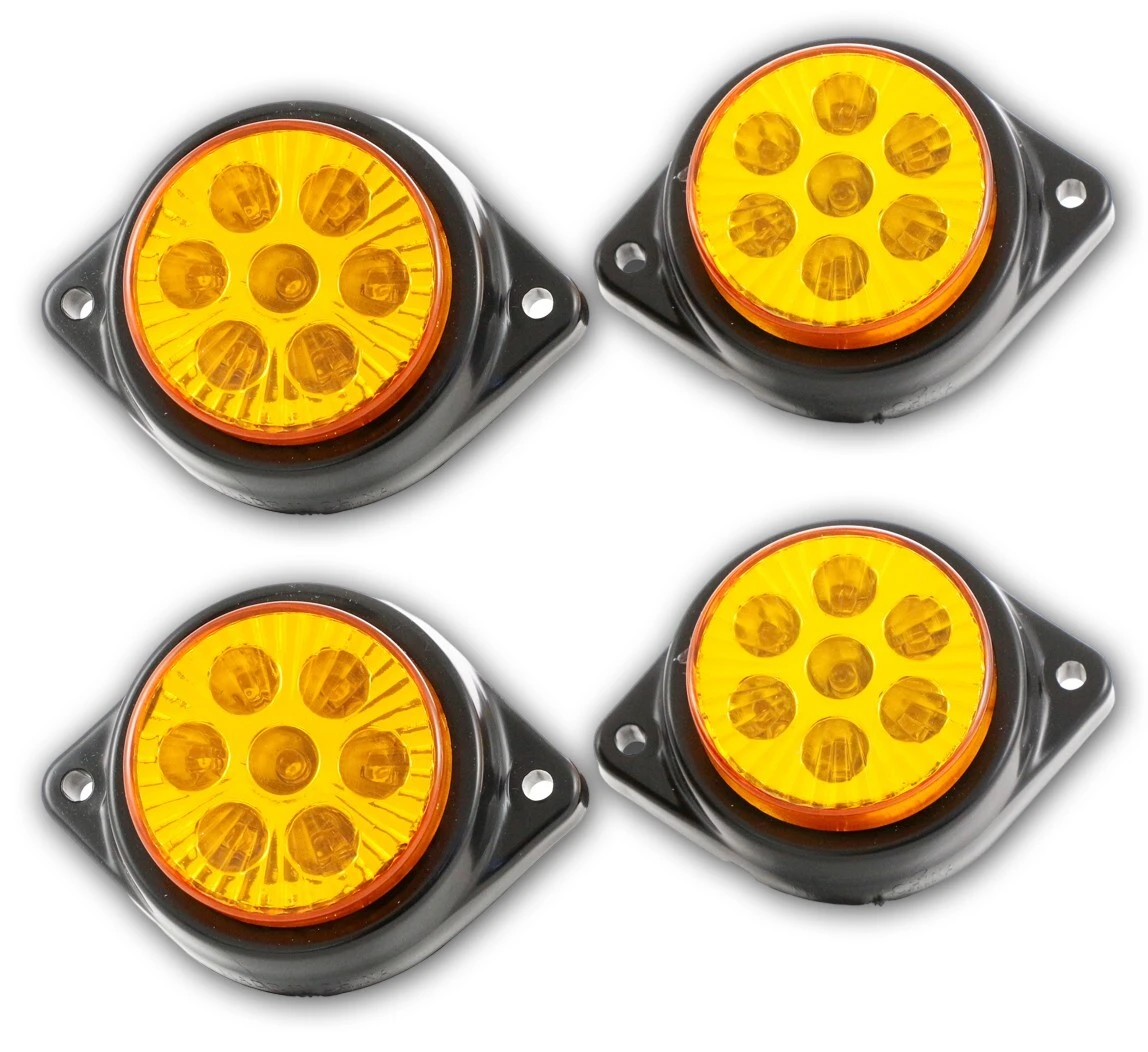 12V Amber Side Marker Lights 7 LEDs