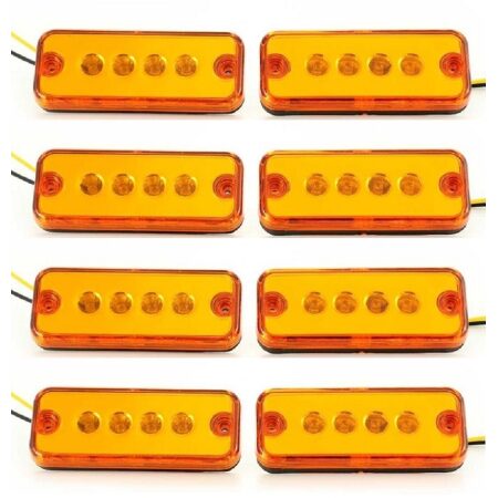 8 x Flush LED Amber Side Marker Lights for Trucks Scania Volvo DAF MAN 24V
