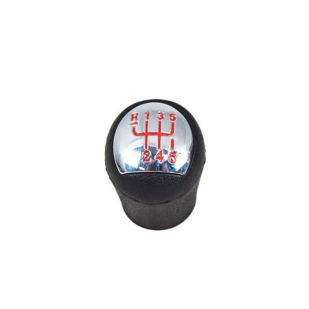 Black + Nickel  6 Speed + R Gear Knob with Red Numbers for Renault Clio Kangoo