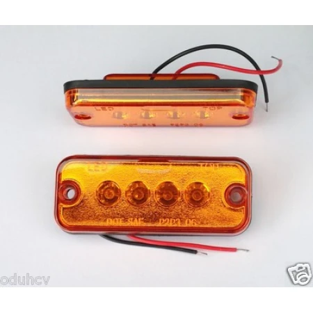 2 x 12V Orange LED Side Marker Lights Amber Orange Van Caravans Bus Cars