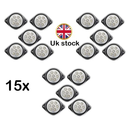 High Quality White Side Marker Lights 24V 7 LEDs for Trucks