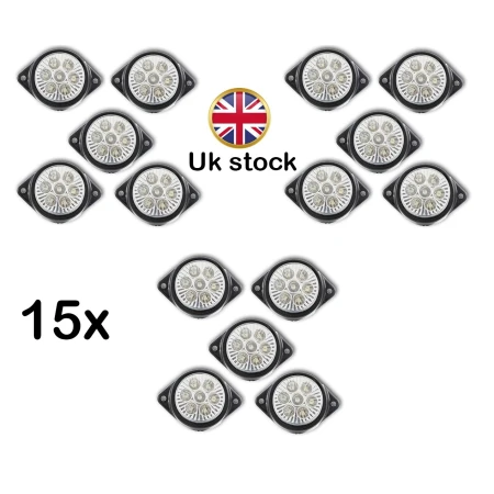 High Quality White Side Marker Lights 24V 7 LEDs for Trucks