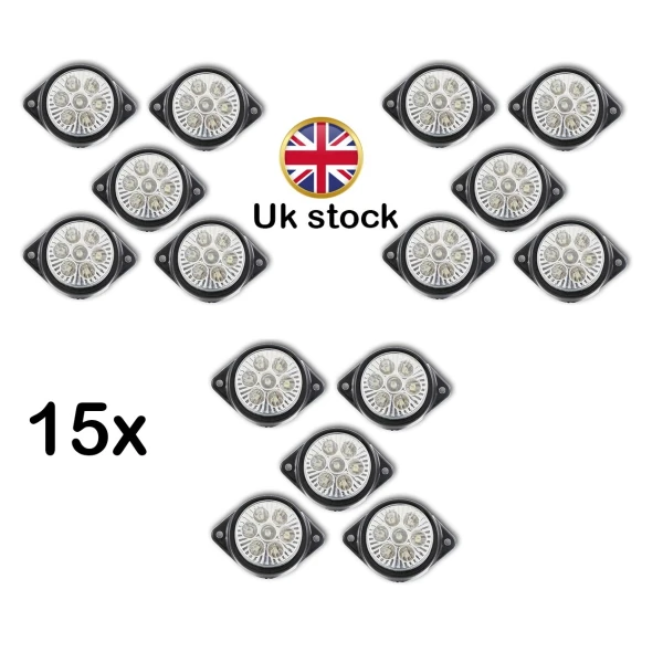 High Quality White Side Marker Lights 24V 7 LEDs for Trucks