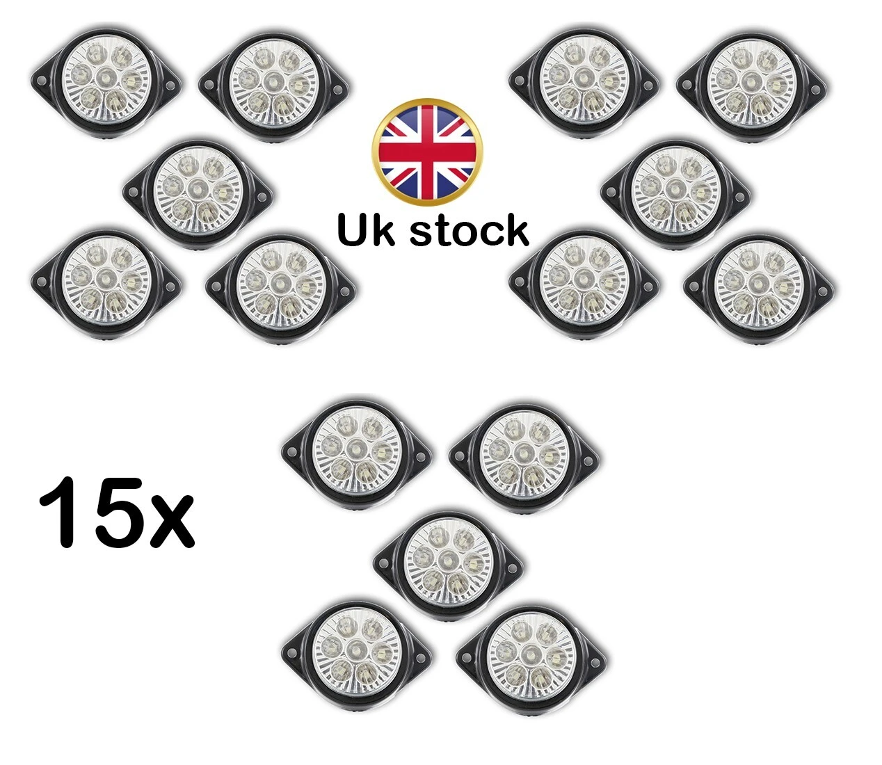 High Quality White Side Marker Lights 24V 7 LEDs for Trucks