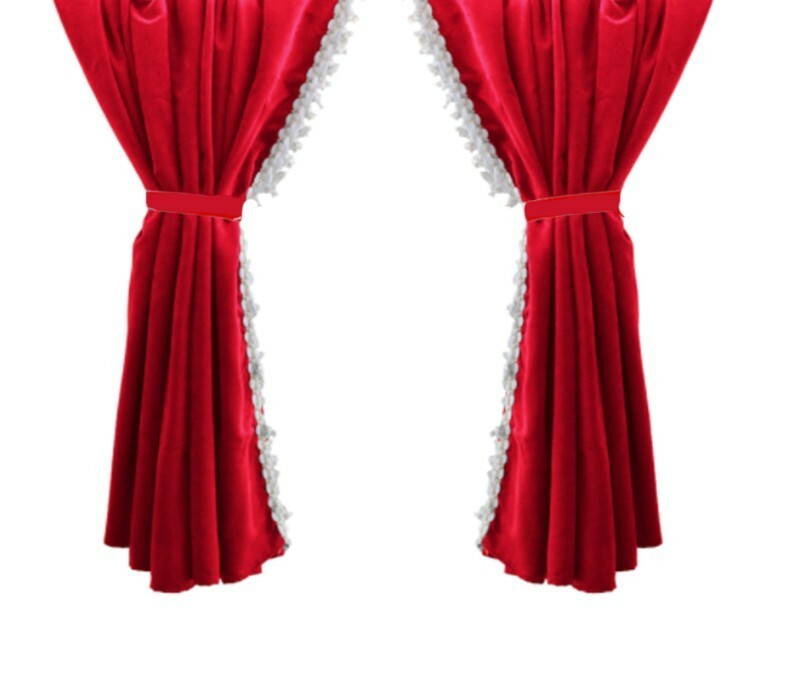 Red Left + Right Curtains and Decors for Renault Trucks Gama T / K / C /