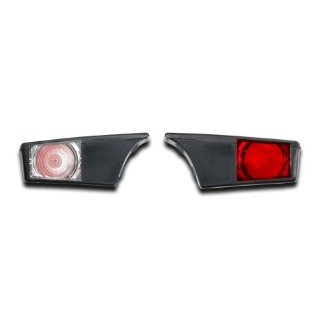 2x E-Marked Red & White Cab Side Marker Lamps for Scania 112–113 R10W | OEM 301843/44