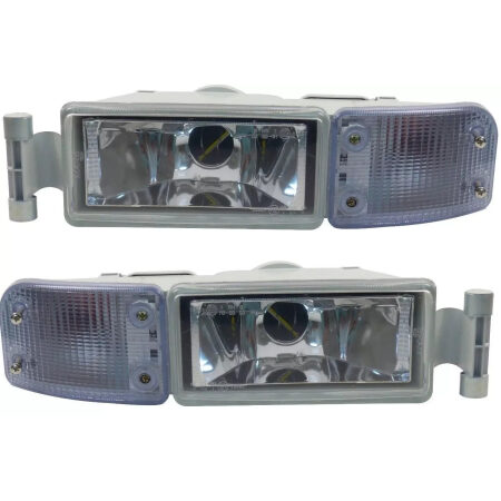 2x Front Fog Lights Left + Right with Clear Indicator for MAN TGA / TGL / TGM 2000–2009