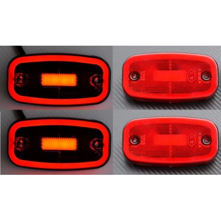 4x LED Position & Stop Brake Lamps 12V–24V for Trucks and Lorries