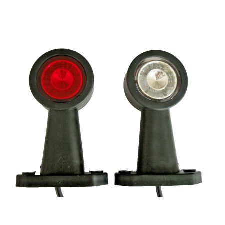 Pair of 12–24V LED Red/White Side Marker Lights – Commercial Vehicles