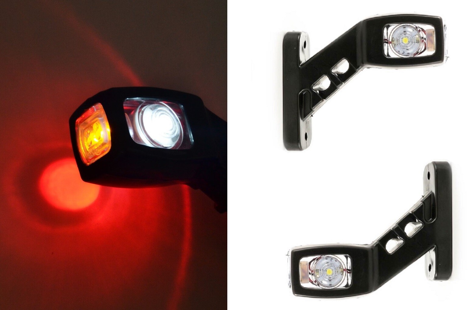 2x 12/24V LED Side Marker Lights Red/White/Orange for Trailer, Chassis, Van, Lorry, Truck