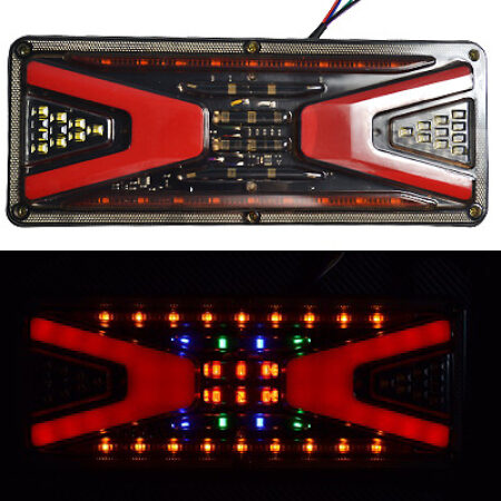 2pcs 12–24V LED Neon Rear Tail Lights for Truck, Van, Bus, Camper, Lorry