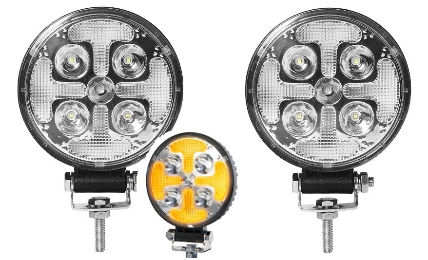 2x 12V-24V LED White+Amber DRL Work Lamps Combo Lights Truck Car Trailer ATV