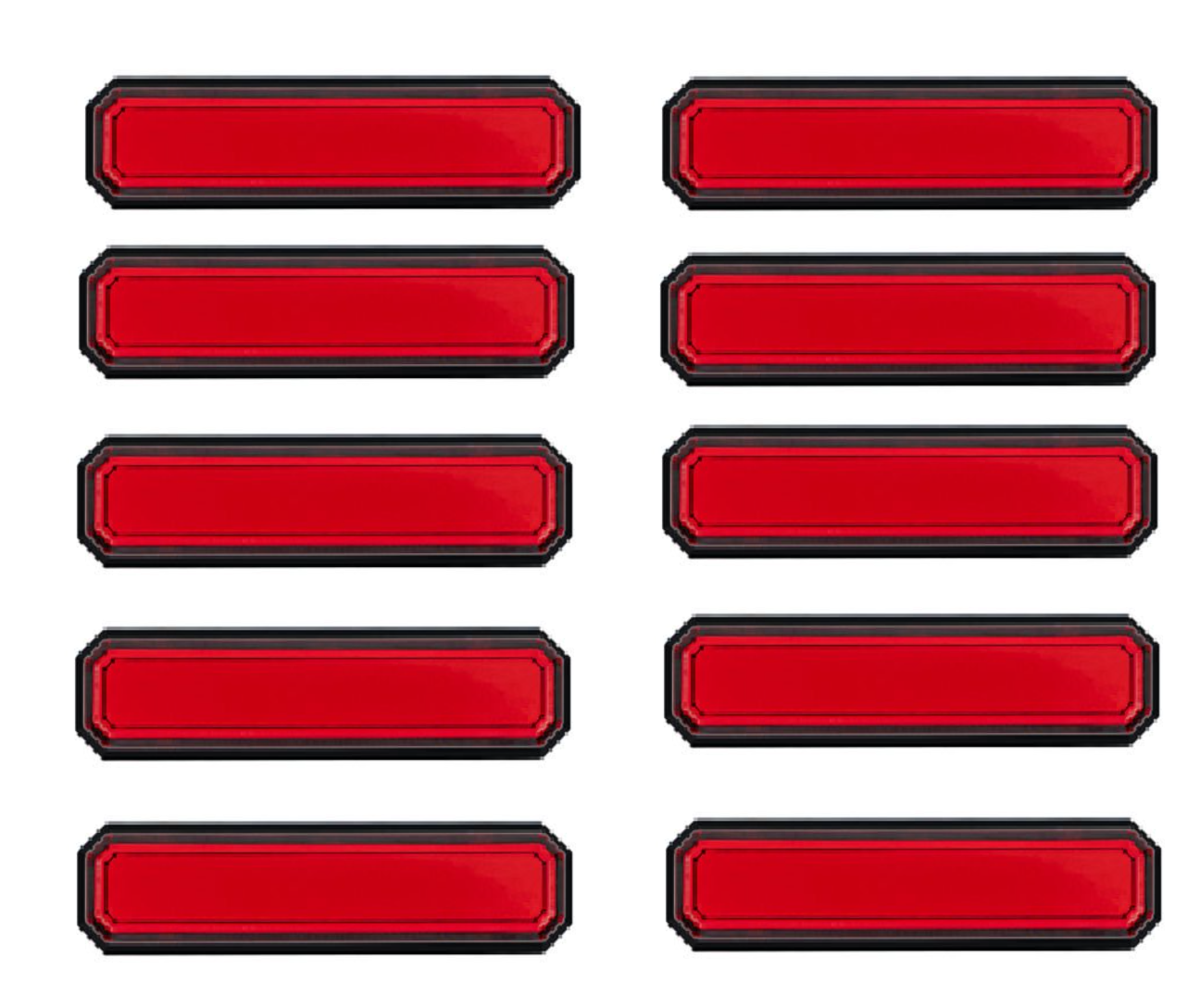 Set of 10 Red LED Neon Rear Marker Lights – 12–24V, Truck & Trailer