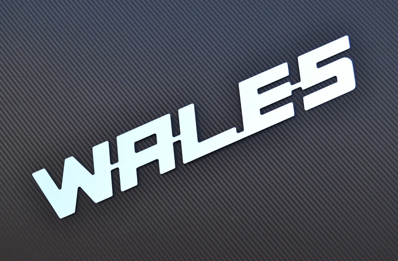 WALES Sign – Polished Stainless Steel Front Decoration for SCANIA Trucks, Vans, Lorries & Tippers (430x67mm)