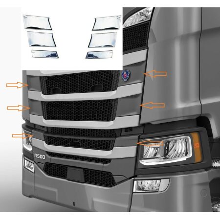 Quality Front Grill Corner Decorations for Scania R 2016+