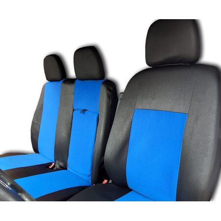 2+1 Van Seat Covers Black/Blue with Tray & Armrest for Mercedes / Dodge Sprinter 2010-2016 LHD