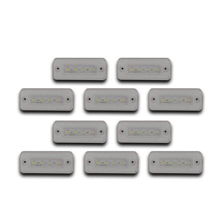 10 pcs White LED Front Side Marker / Position Lamps 24V for Truck, Wagon, Tractor, Van, Bus