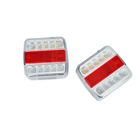 2x Magnetic LED Tail Lights 12-24V 7-Pin Connector 4 Functions for Trailer, Truck, Van, Bus, Camper