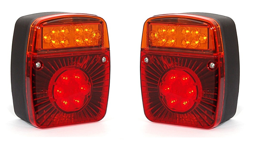 2x 12–24V Rear Tail LED Lights – Compatible with Scania, Volvo, Renault, Ford, DAF, MAN
